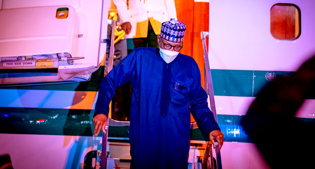 President Buhari Returns To Abuja After A 3-day Official Visit In Madrid