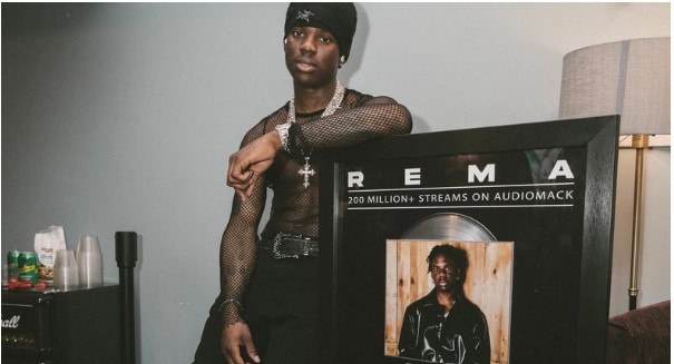 Rema Receives Plaque From Audiomack For Surpassing 200 Million Streams
